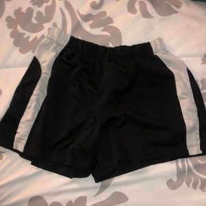 Black and white shorts